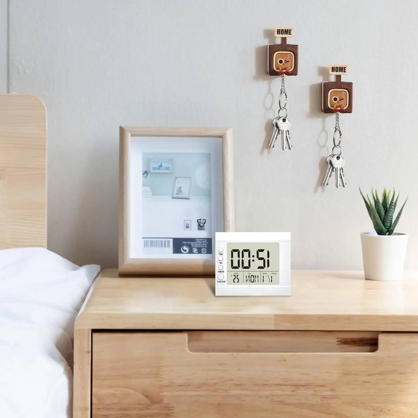 Fun wooden craft keychains and refrigerator magnets