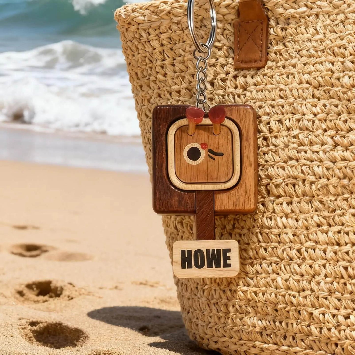 Fun wooden craft keychains and refrigerator magnets