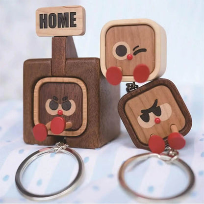 Fun wooden craft keychains and refrigerator magnets
