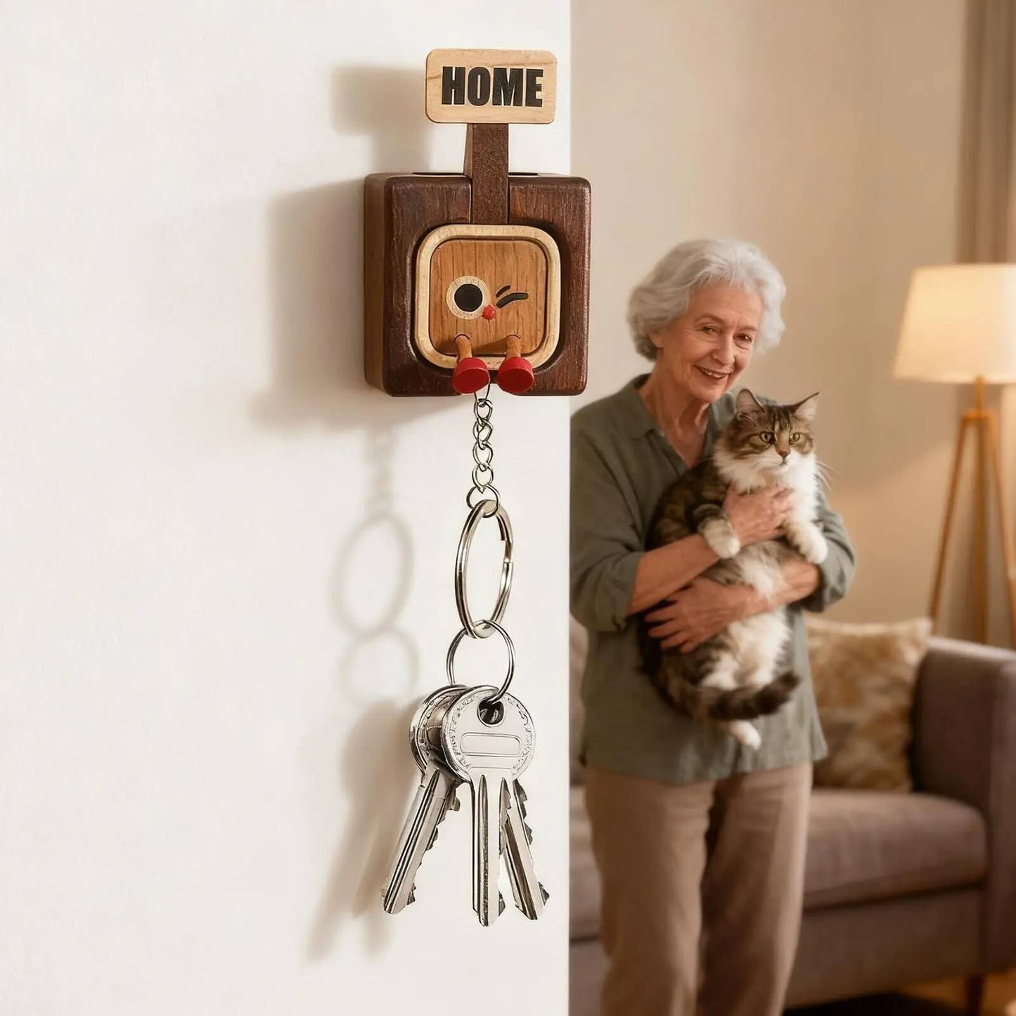 Fun wooden craft keychains and refrigerator magnets