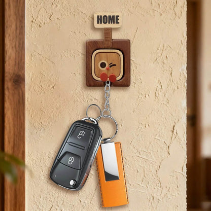 Fun wooden craft keychains and refrigerator magnets