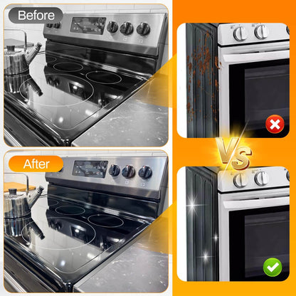 Stainless Steel Stove Gap Covers,Stove Gap Filler, Range Trim Kit, Stove Gap Guards, Heat Resistant and Easy to Clean, Easy retractable Length 13.8" to 27.5", Width 0.79",Black 0r silver (2PCS)