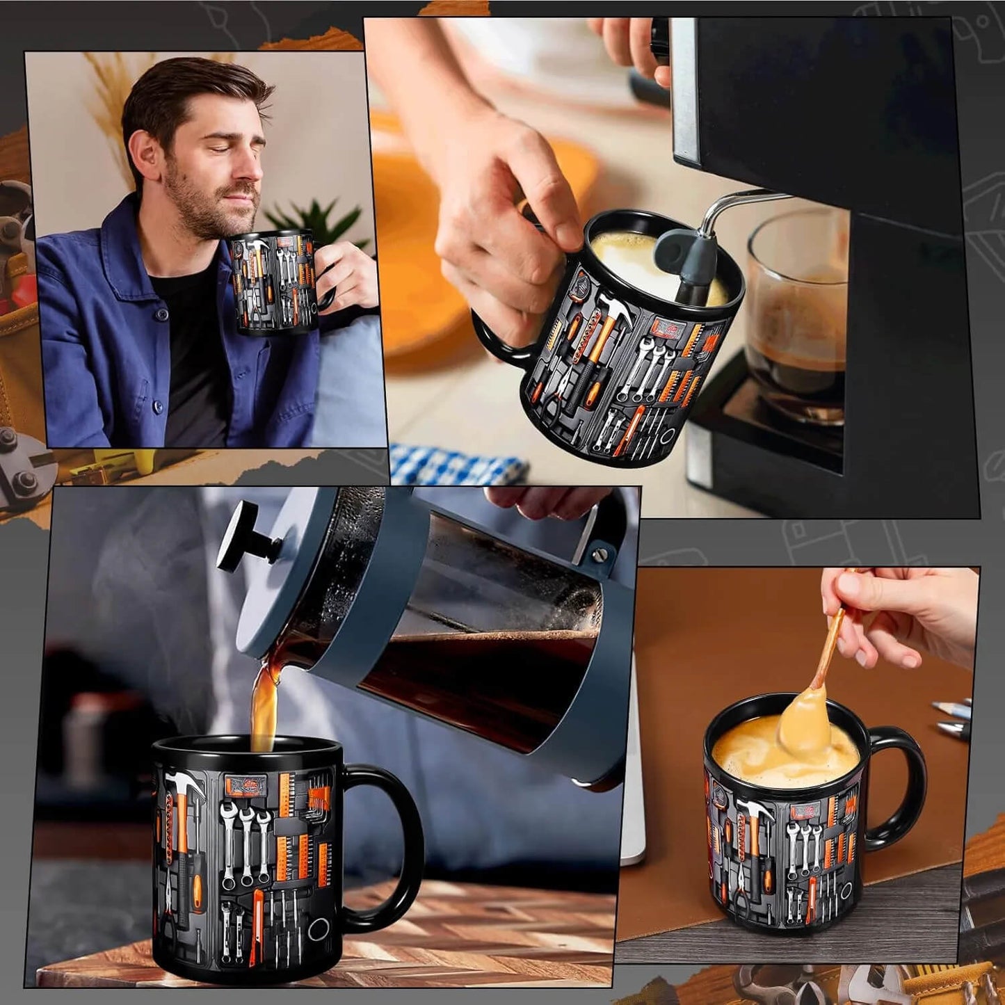 Creativity Funny Coffee Mug - Mechanic Toolbox Set pattern