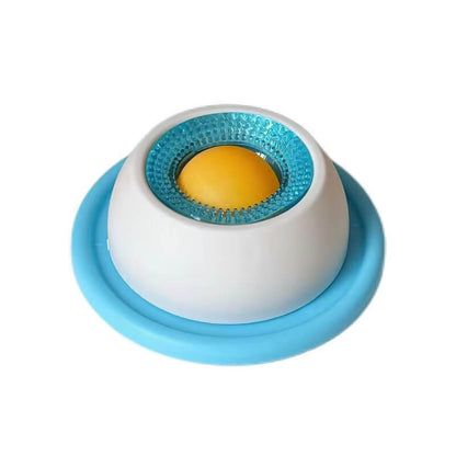 Pet Lick Mat for Dogs & Cats – Anxiety Relief & Slow Feeder Pad – Boredom Buster with Suction for Yogurt, Peanut Butter & Treats – Eco-Friendly & BPA-Free (Blue/Yellow) 