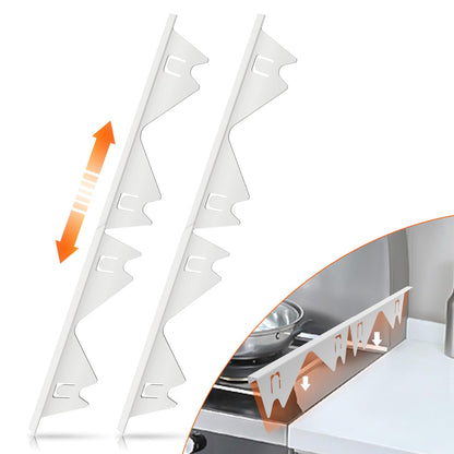 Stainless Steel Stove Gap Covers,Stove Gap Filler, Range Trim Kit, Stove Gap Guards, Heat Resistant and Easy to Clean, Easy retractable Length 13.8" to 27.5", Width 0.79",Black 0r silver (2PCS)