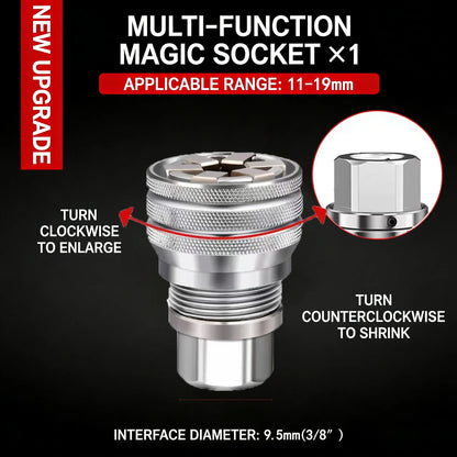 Professional Universal Socket Wrench - Self-Adjusting Repair Tool for Drills and Ratchets (3/8" Drive)