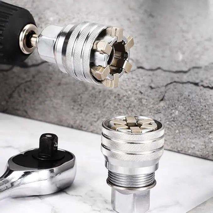 Professional Universal Socket Wrench - Self-Adjusting Repair Tool for Drills and Ratchets (3/8" Drive)